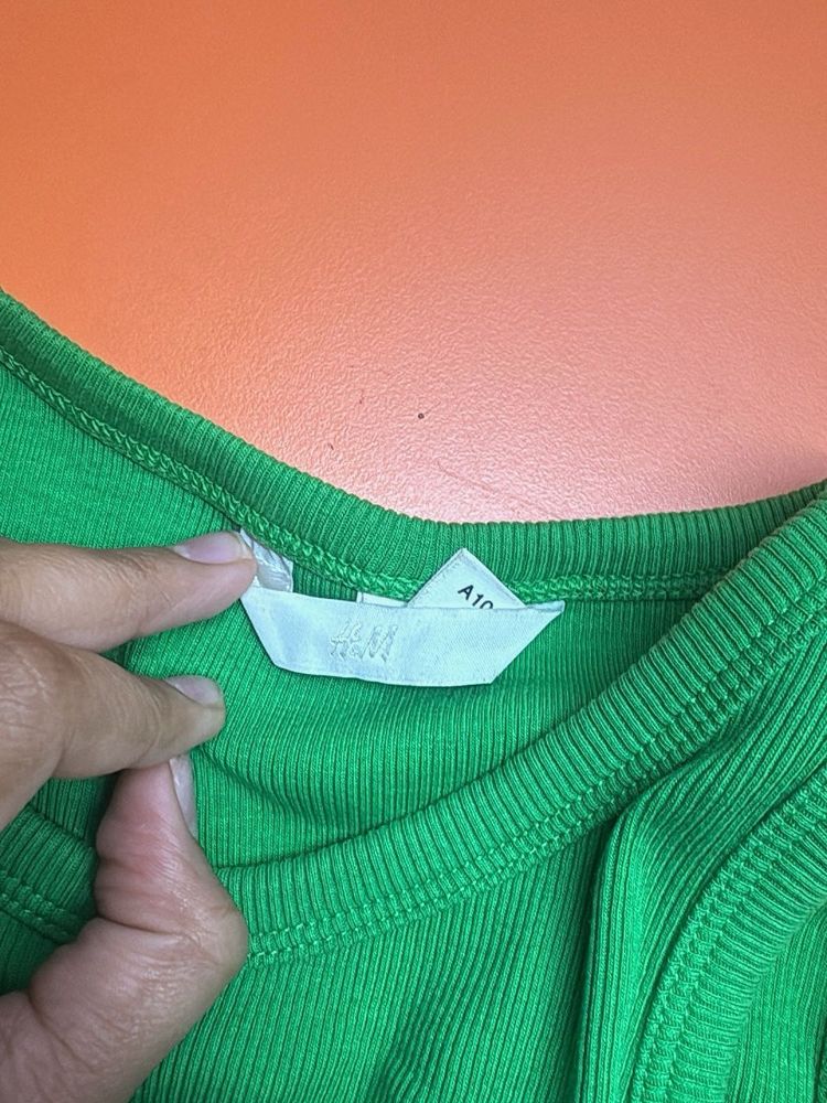 Ribbed Racerback Tank Top - Green