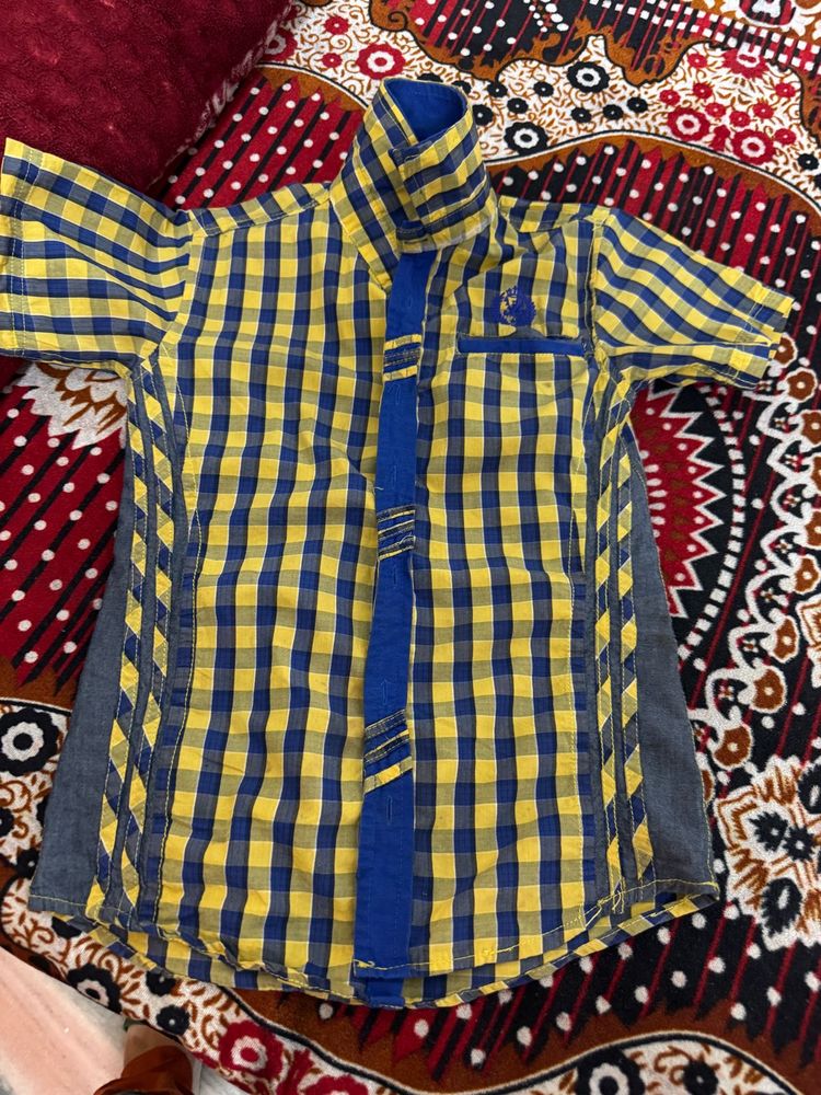 Navy Blue / Yellow Stylish Shirt