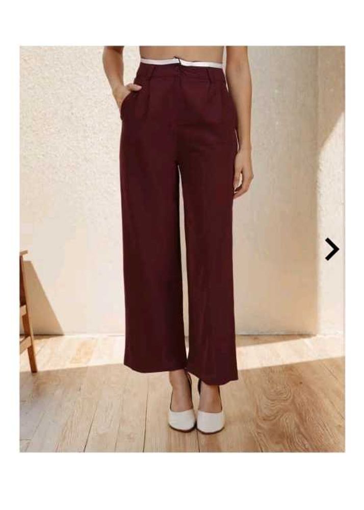 Burgundy Wide Leg Trousers