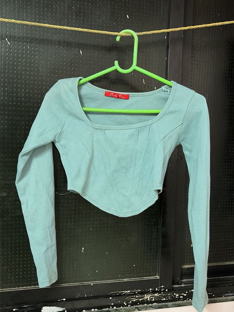 Trendy Blue Corset Top