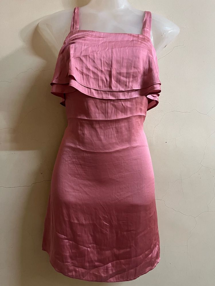 Pink Ruffle Tiered Mini Dress
