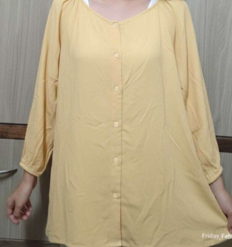 Yellow Button-Down Top