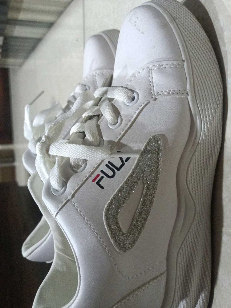 White Lace-Up Sneakers