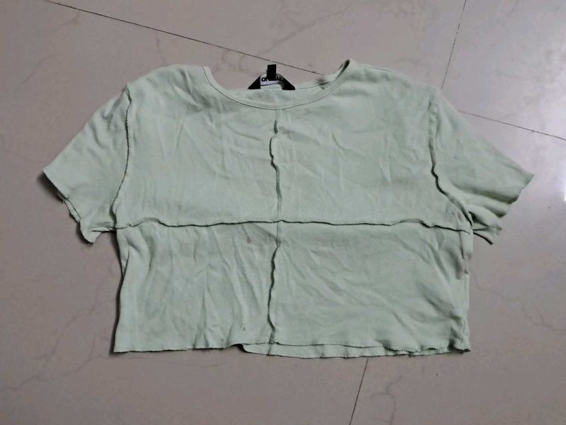 Light Green Cropped T-Shirt