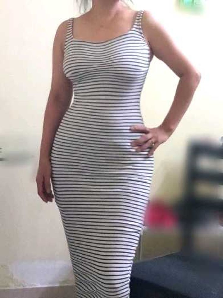 Striped Sleeveless Midi Dress