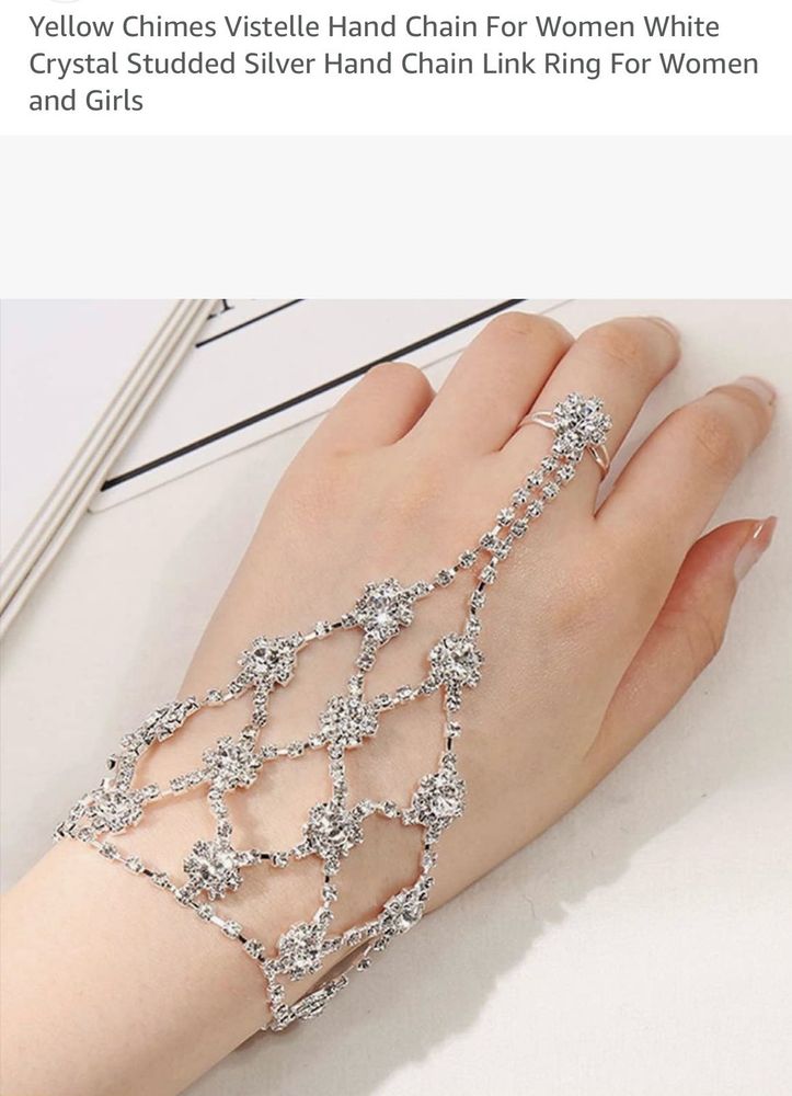 Sparkling Rhinestone Hand Chain Bracelet