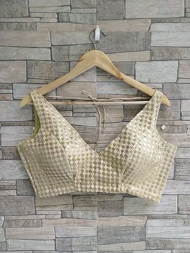 Elegant Gold Textured Blouse fix price