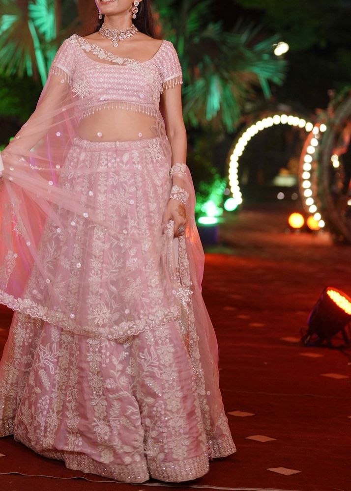Elegant Pink Embroidered Lehenga Choli