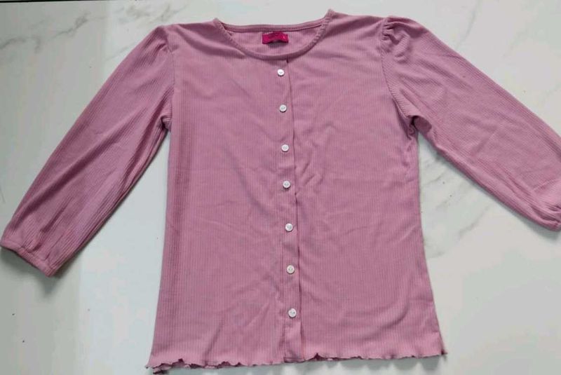 Pink Button-Down Top