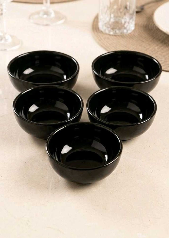 Brand New Set of 5 Black Ceramic Chutney