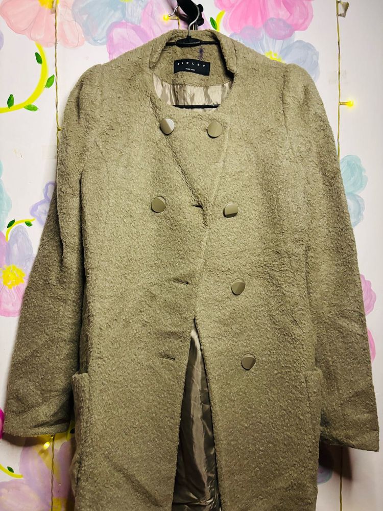 Stylish Textured Double-Breasted Coat