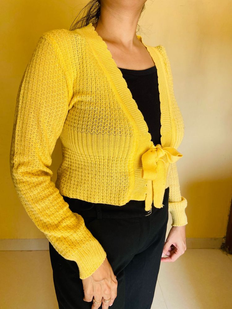Yellow Knit Cardigan