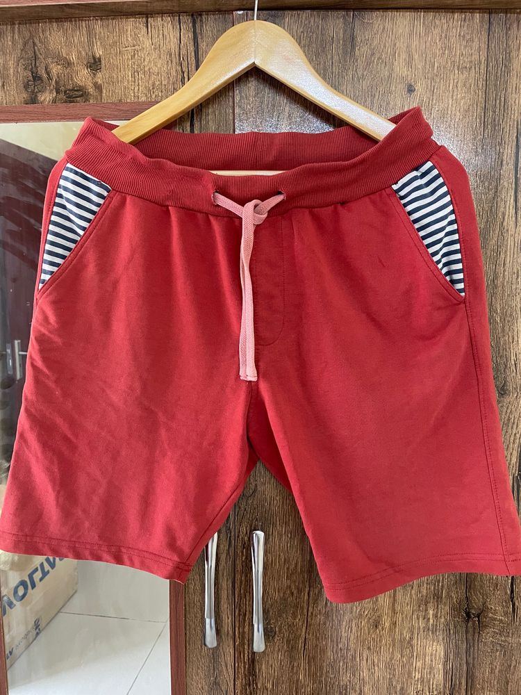 Mast &amp; Harbour Men Rust Red Regular Fit Shorts