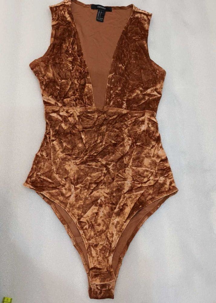 Brown Velvet Bodysuit 30 to 32