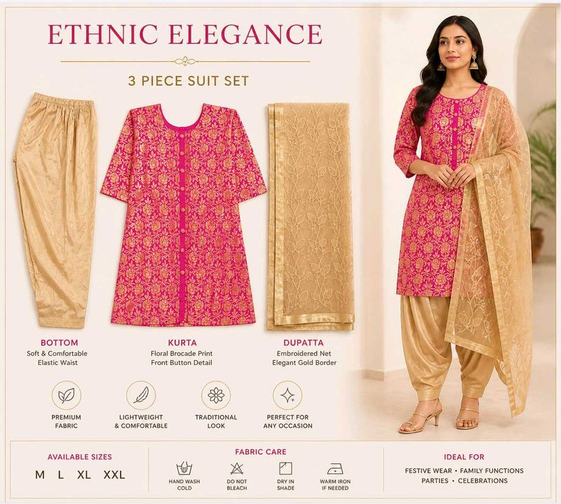 Beautiful Pink Kurta Set