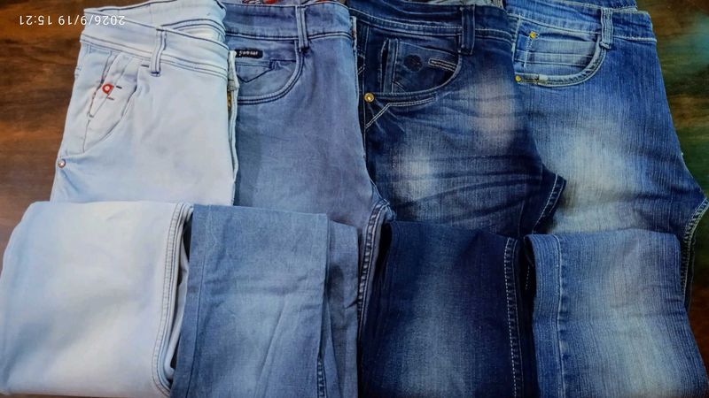 Combo Set of 4 Blue Denim Jeans Collection