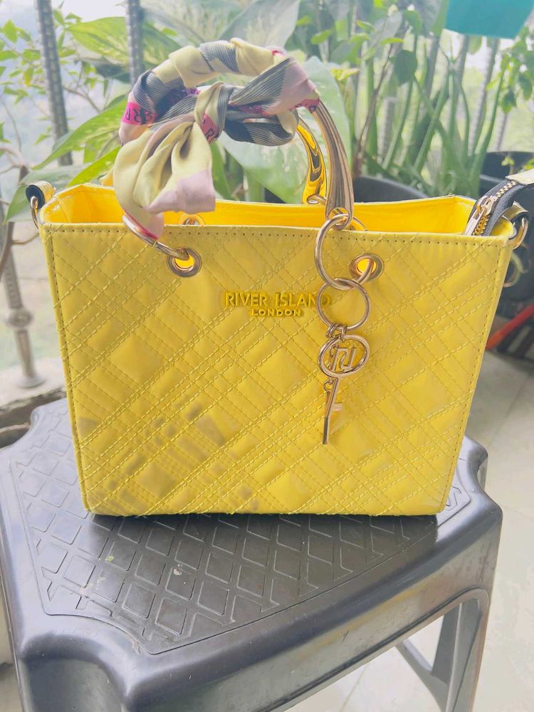 River Island Yellow Tote Bag