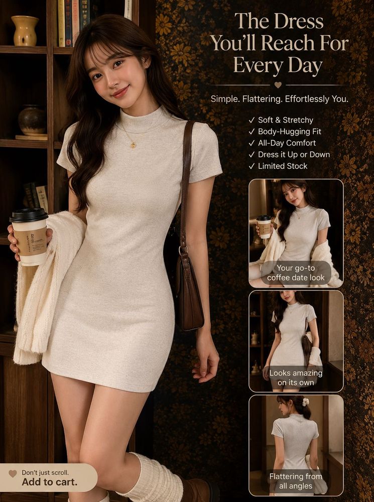Light Grey Ribbed Mock Neck Top