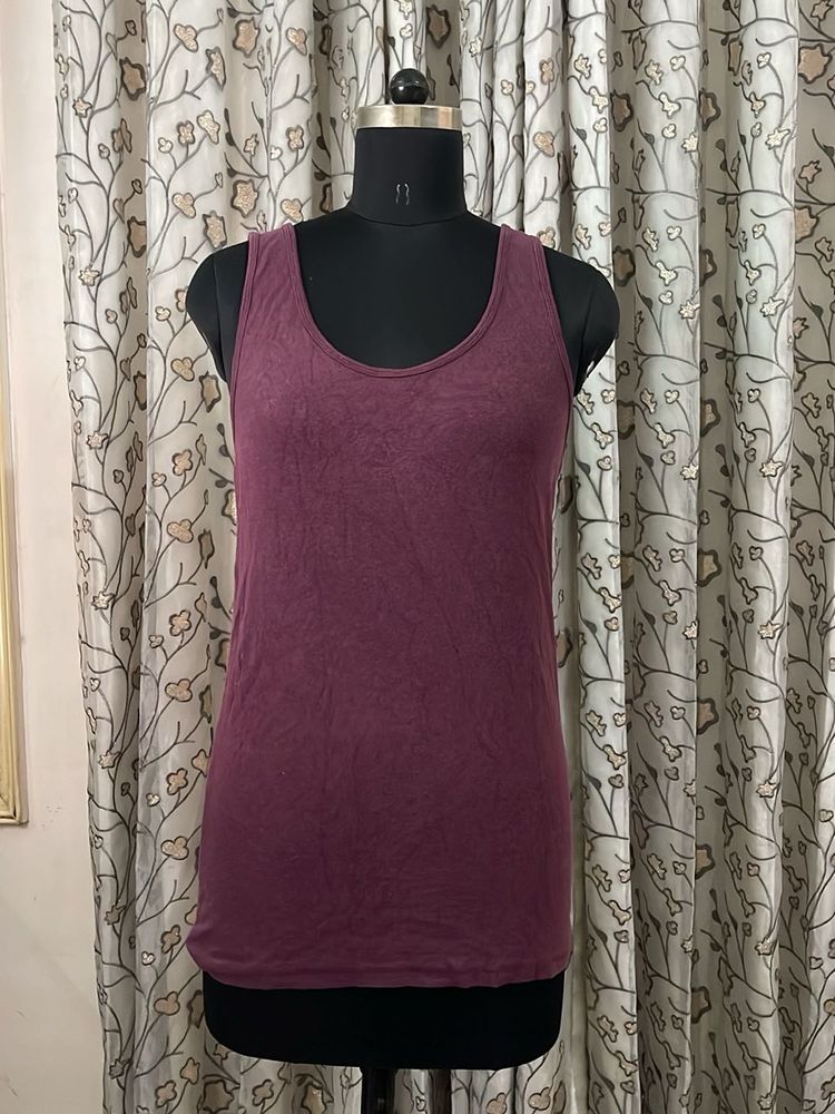 Deep Plum Sleeveless Tank Top