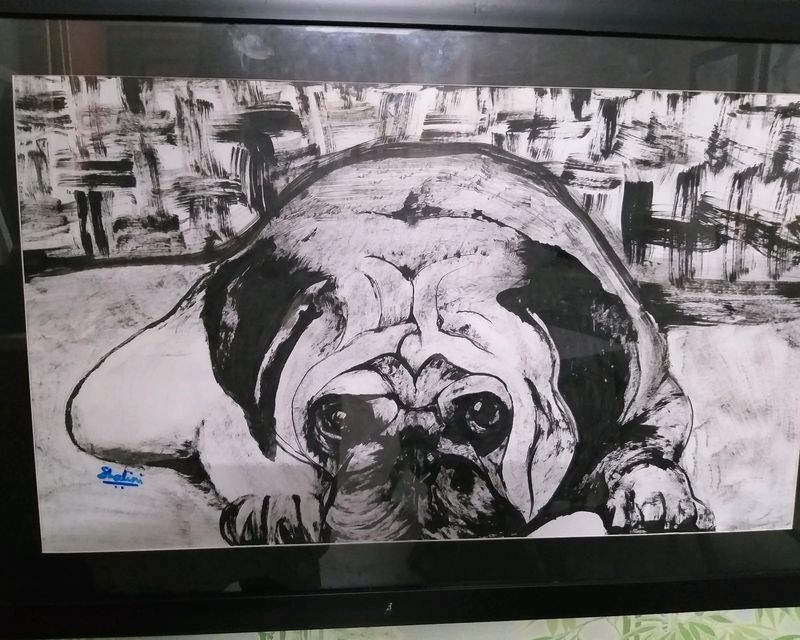Cute Dog Painting (framed)