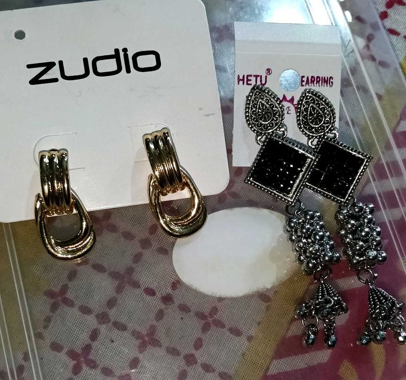 Zudio &amp; HETU Earrings - 2 Pairs