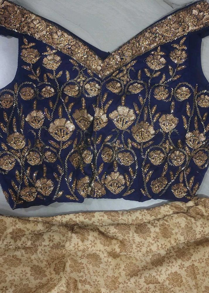 Embellished Navy Blue Lehenga Choli Set