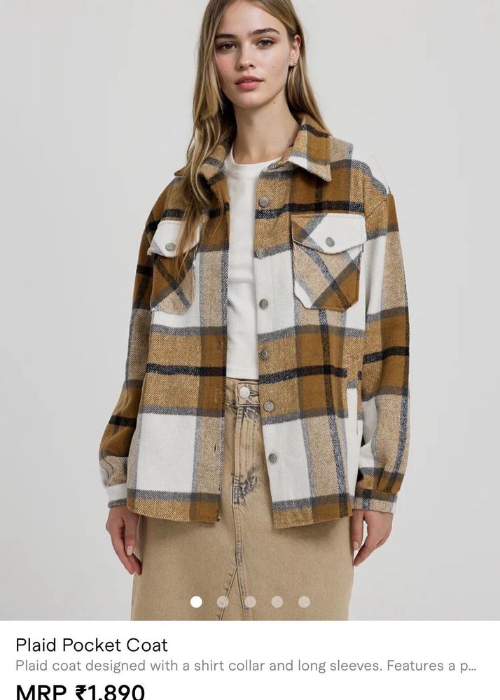 Cozy Plaid Shacket Jacket