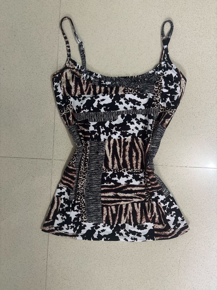 Patchwork Animal Print Cami Top