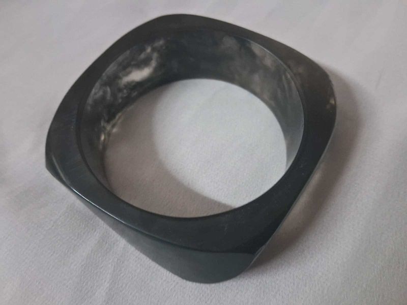 Unique Dark Black Resin Bangle