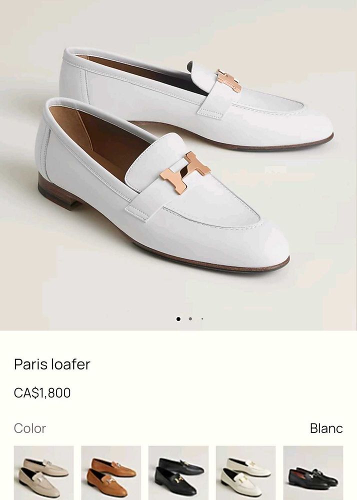 Authentic HERMES White Loafers