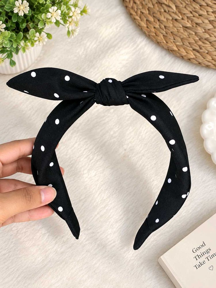 Black Polka Dot Headband