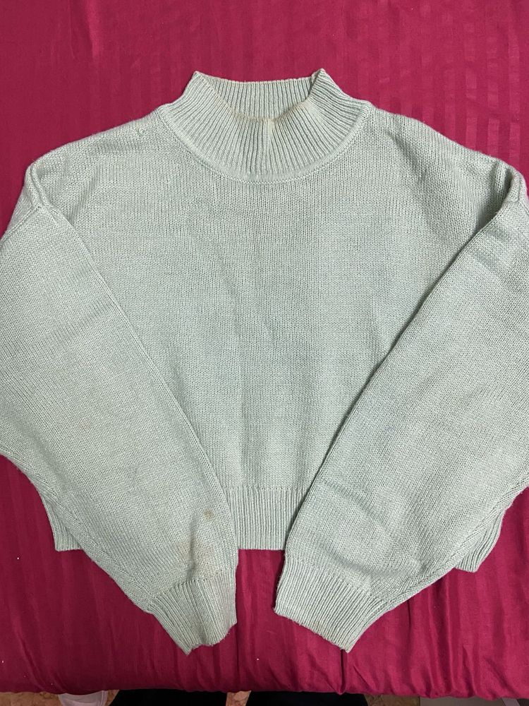 Light Green Mock Neck Sweater
