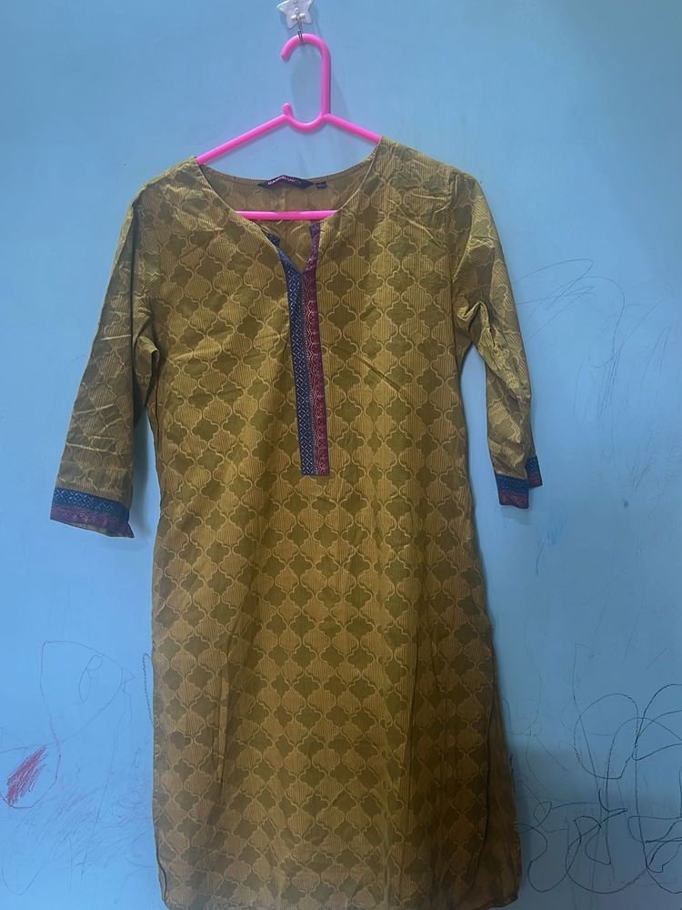 Stylish Olive Green Printed Kurta