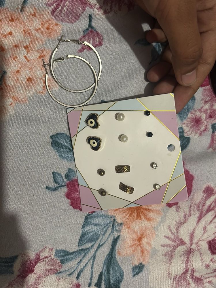 Chic Hoop and Stud Earring Set