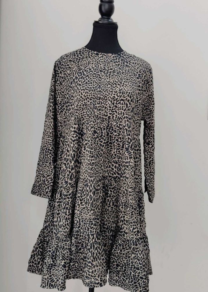 Leopard Print Tiered Dress
