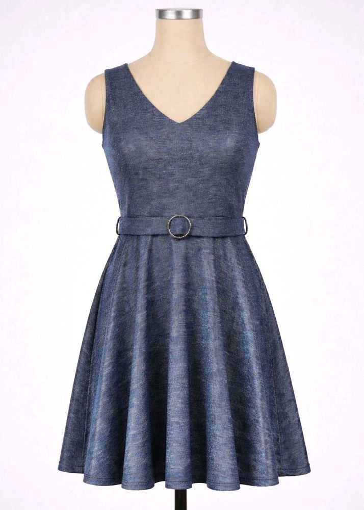 Glossy Indigo Cocktail Dress
