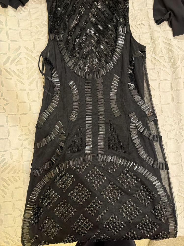 Sparkling Black Flapper Dress