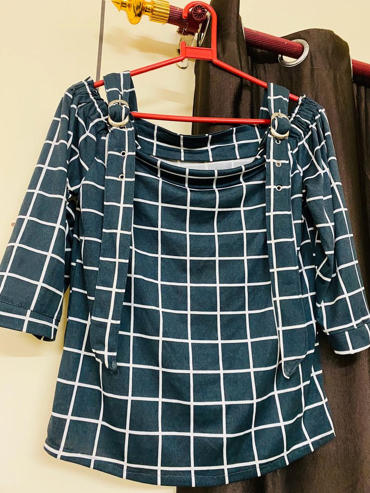 Cute Semi Off Shoulder Top