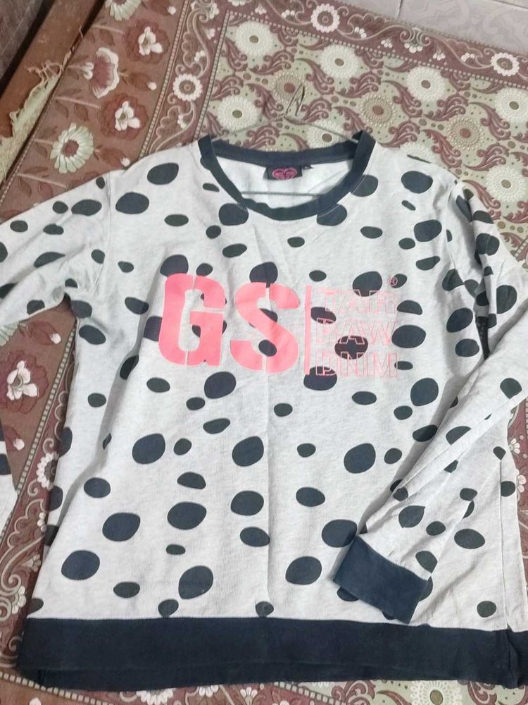 Cute Polka Dot Graphic Sweatshirt