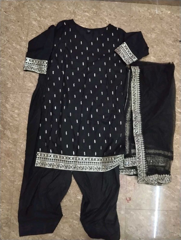 Elegant Black Kurta Set with Dupatta