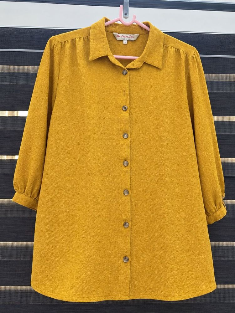 Mustard Yellow Textured Shirt