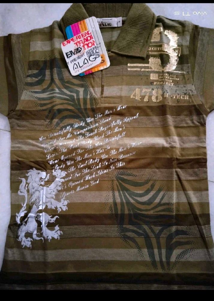 Boy's Graphic Print Polo T-Shirt