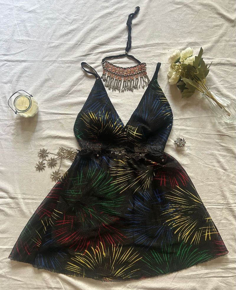 Bohemian Print Mini Dress