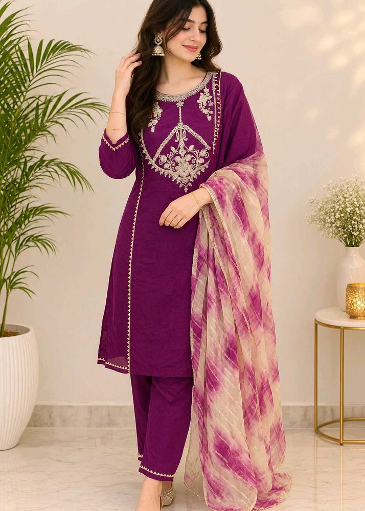 Elegant Purple Kurta Set with Dupatta