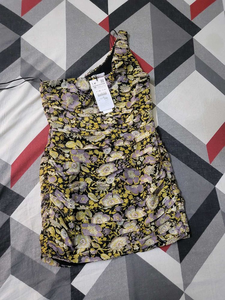 Floral One-Shoulder Mini Dress