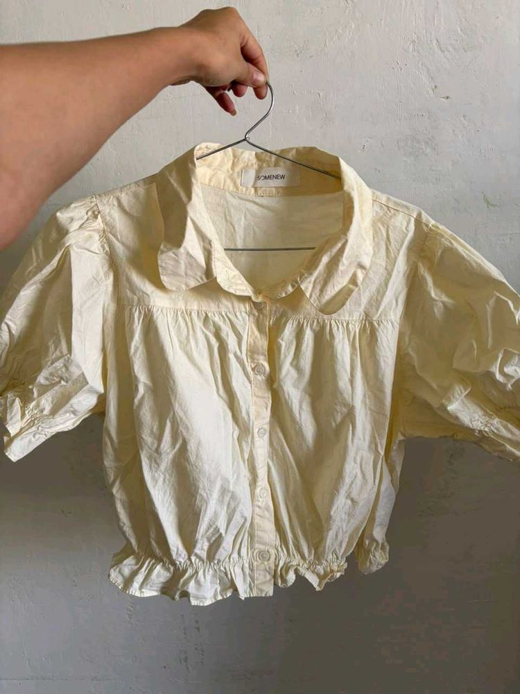 Cute Cream Puff Sleeve Blouse