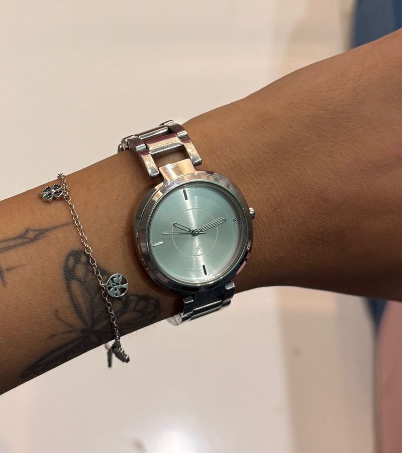 Silver Link Band Watch