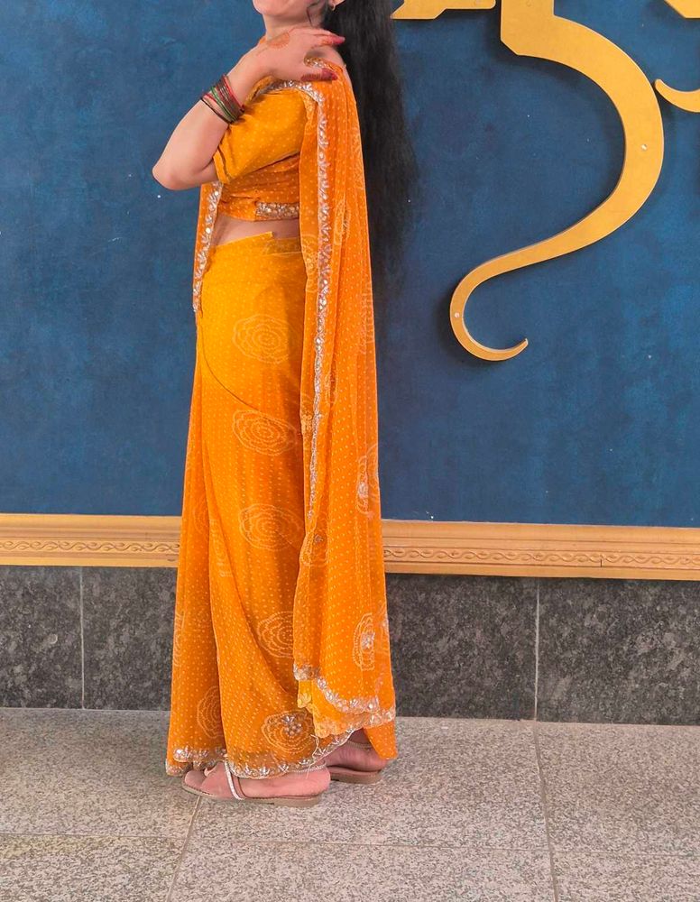 Vibrant Orange Saree