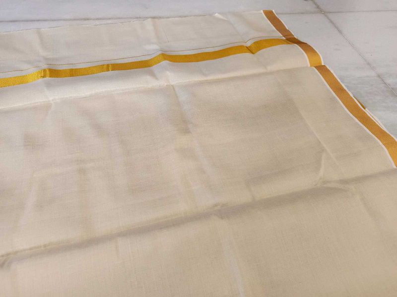 Tissue dhoti with Golden Border