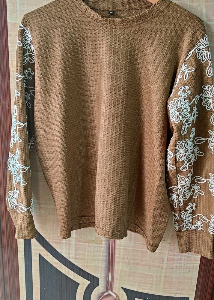 Embroidered Sleeve style Top